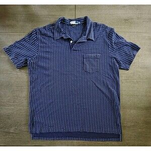Polo Ralph Lauren Shirt Mens XL Blue Polka Dot  Preppy Golf Tennis Front Pocket